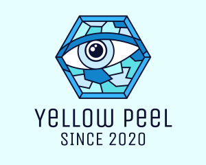 Blue Stained Glass Eye logo design