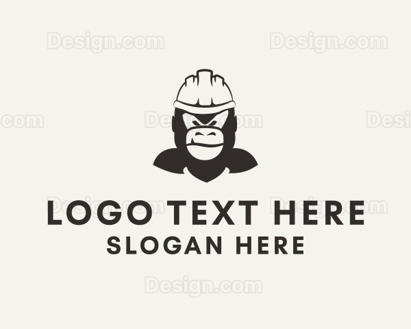 Construction Worker Gorilla Logo