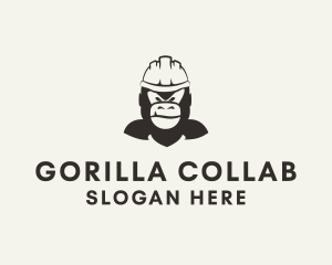 Construction Worker Gorilla logo design