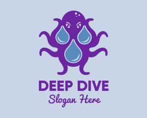 Sea Monster Droplet  logo design