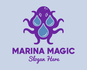 Sea Monster Droplet  logo design