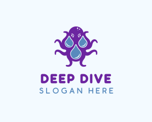 Sea Monster Droplet  logo design