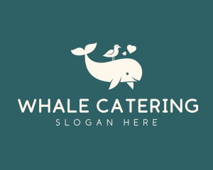 Whale Seagull Animal logo