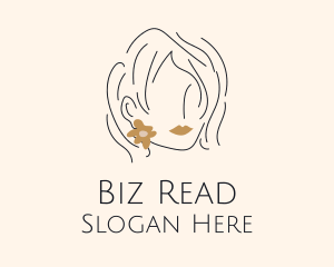 Flower Earring Woman logo design