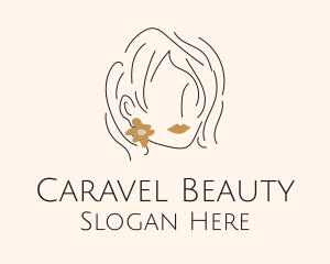 Flower Earring Woman logo design