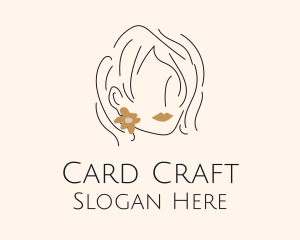 Flower Earring Woman logo design