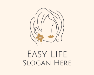 Flower Earring Woman logo design