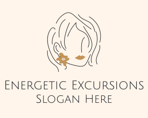 Flower Earring Woman logo design