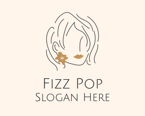 Flower Earring Woman logo design