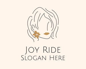 Flower Earring Woman logo design