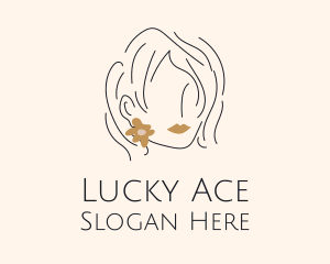 Flower Earring Woman logo design