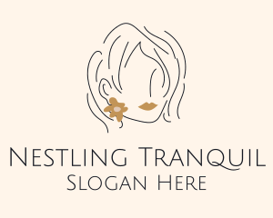 Flower Earring Woman logo design