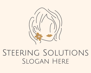 Flower Earring Woman logo design