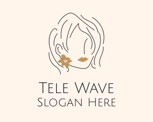 Flower Earring Woman logo design