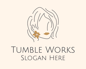 Flower Earring Woman logo design