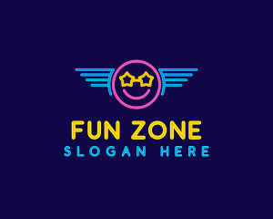 Neon Smile Wings logo design