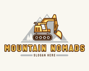 Excavator Mountain Quarry logo design