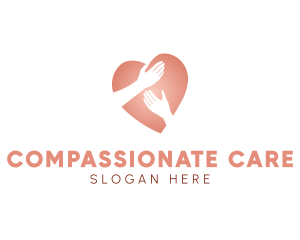 Care Heart hands logo design