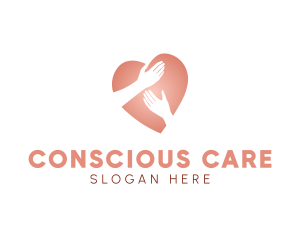 Care Heart hands logo design