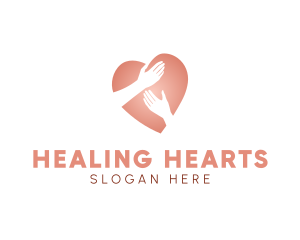 Care Heart hands logo design