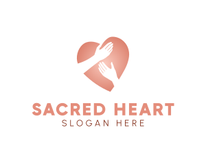 Care Heart hands logo design