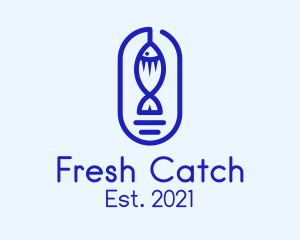 Minimalist Fish Catch logo design
