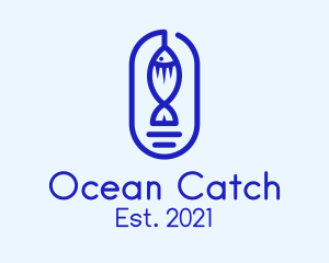 Minimalist Fish Catch logo design