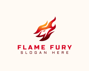 Flame Bird Phoenix logo design