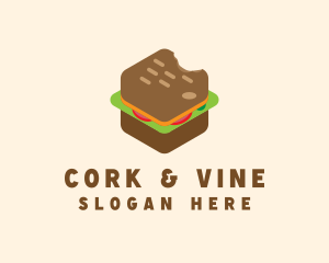 Isometric Food Sandwich  logo design