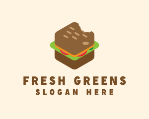 Isometric Food Sandwich  logo design