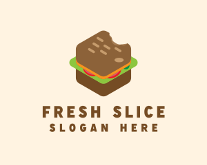 Isometric Food Sandwich  logo design