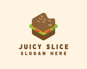 Isometric Food Sandwich  logo design