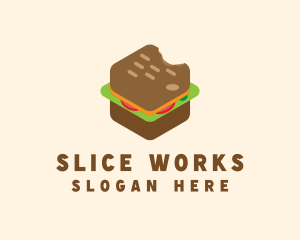 Isometric Food Sandwich  logo design