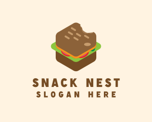 Isometric Food Sandwich  logo design