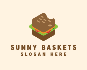 Isometric Food Sandwich  logo design