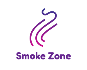 Gradient Purple Smoke Outline logo design