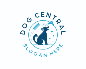 Dog Grooming Blower logo design