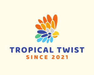 Colorful Tropical Parrot logo design