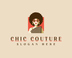 Afro Woman Fashion logo design