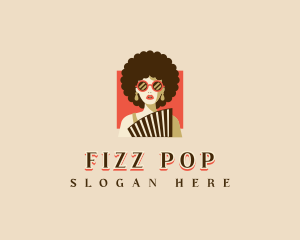 Afro Woman Fashion logo design