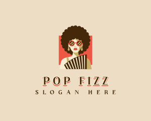 Afro Woman Fashion logo design