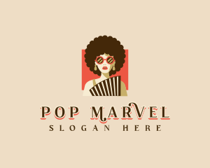 Afro Woman Fashion logo design