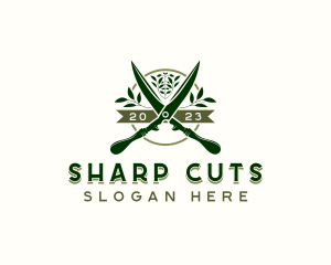 Landscaping Hedge Scissors logo design