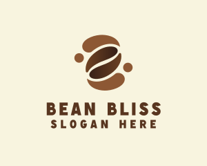 Brown Coffee Bean Cafe logo design