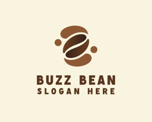 Brown Coffee Bean Cafe logo design