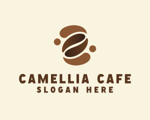 Brown Coffee Bean Cafe logo design