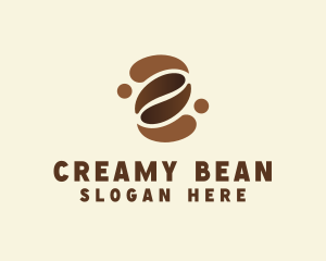 Brown Coffee Bean Cafe logo design