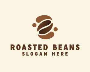 Brown Coffee Bean Cafe logo design