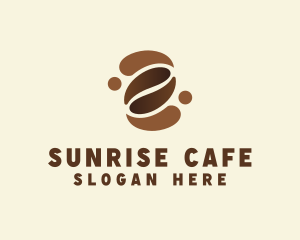 Brown Coffee Bean Cafe logo design