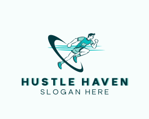 Running Human Athlete logo design